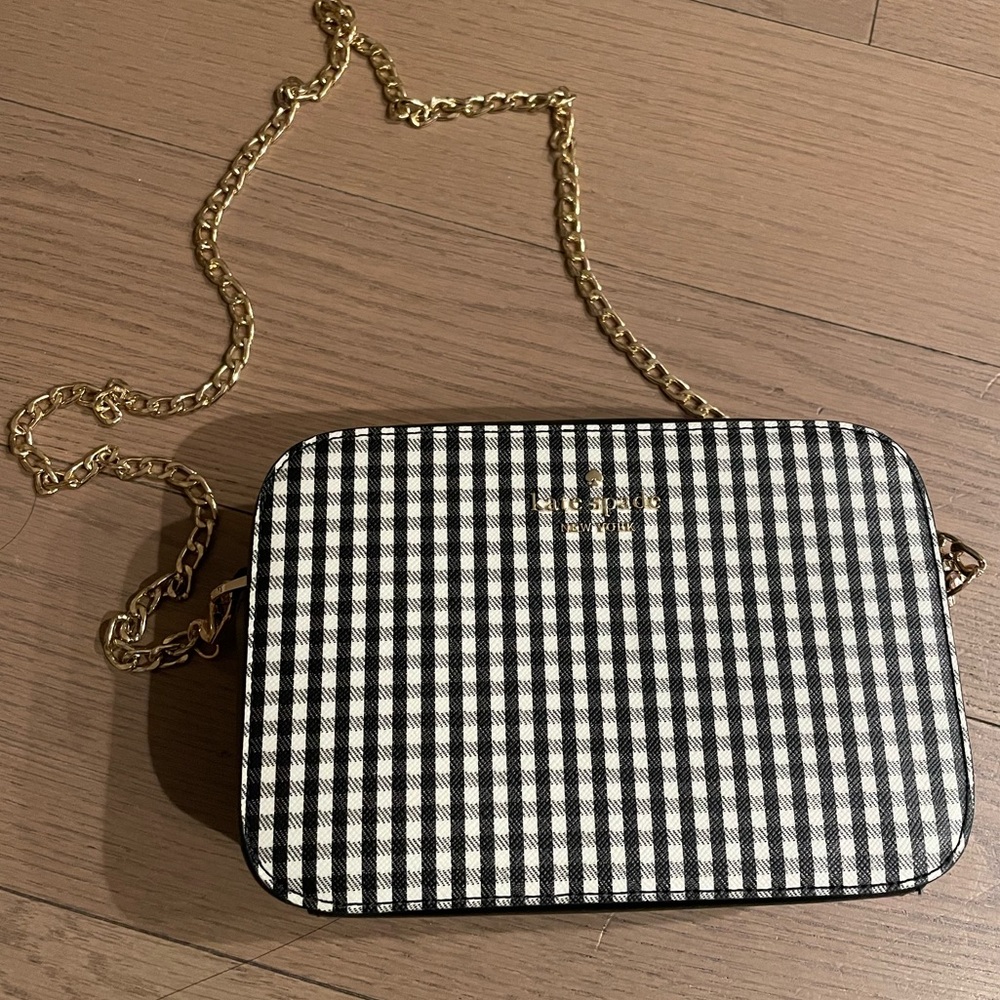 Kate Spade Gingham Black and White Crossbody Bag
